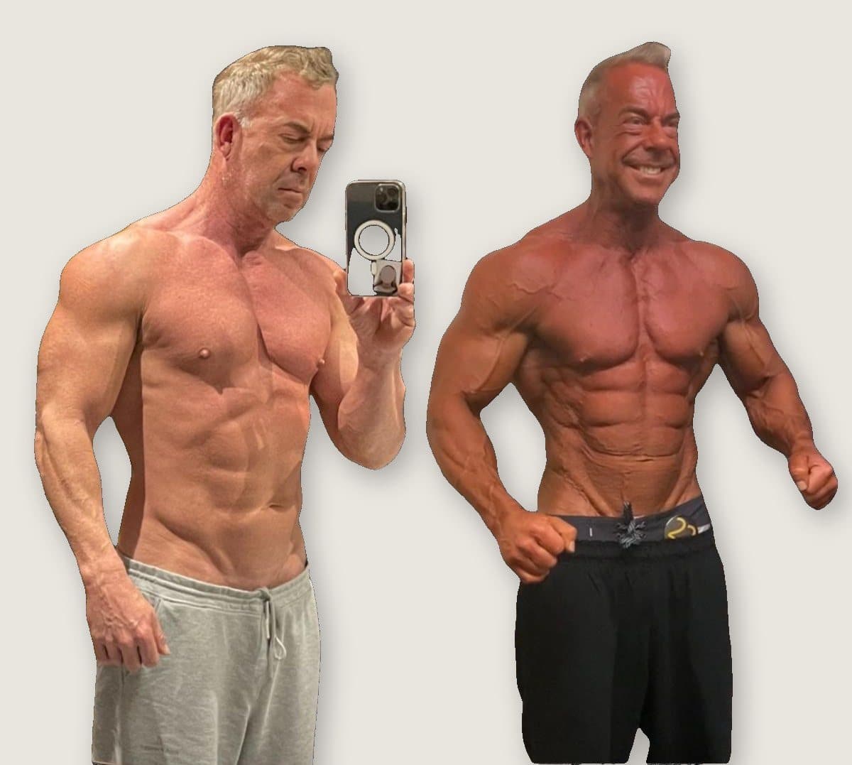 Client 8: before on the left, after on the right