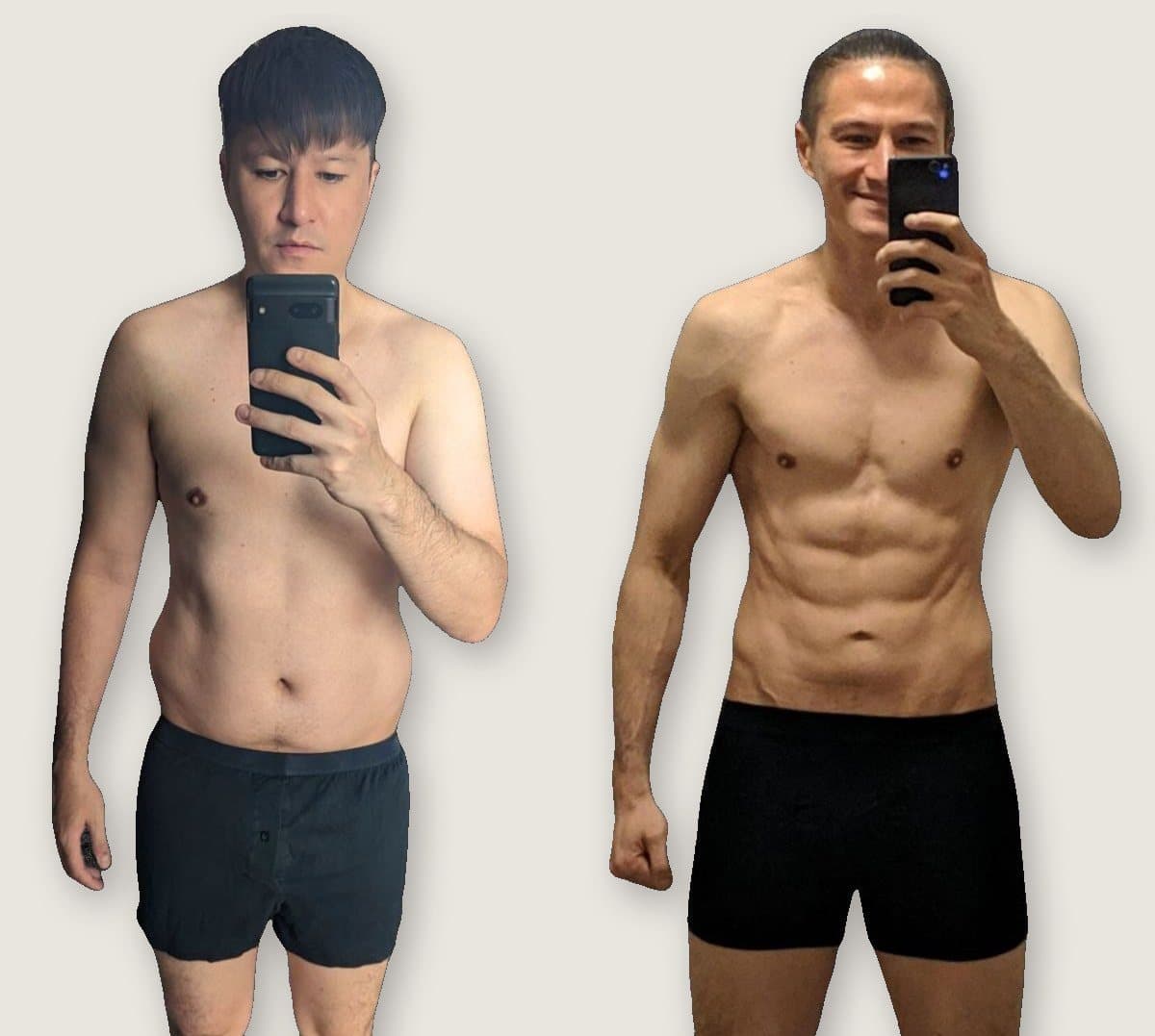 Client 5: before on the left, after on the right