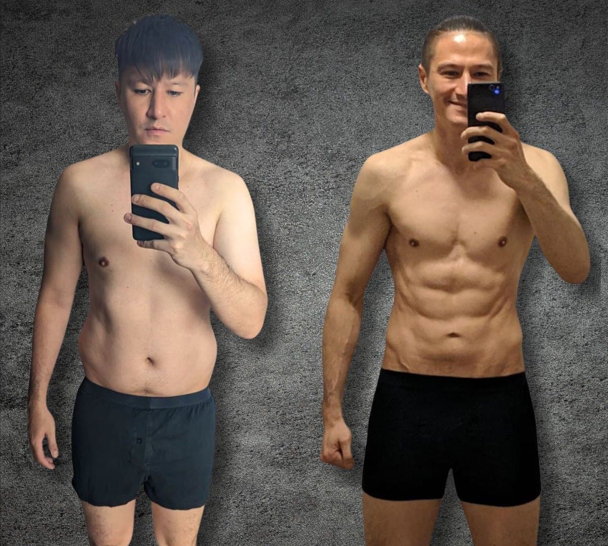 Client 5: before on the left, after on the right