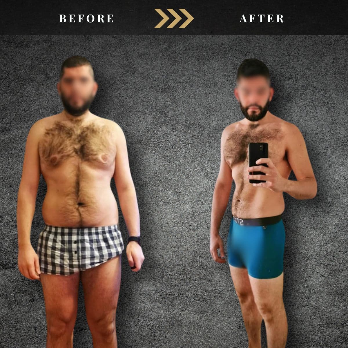 G, before and after